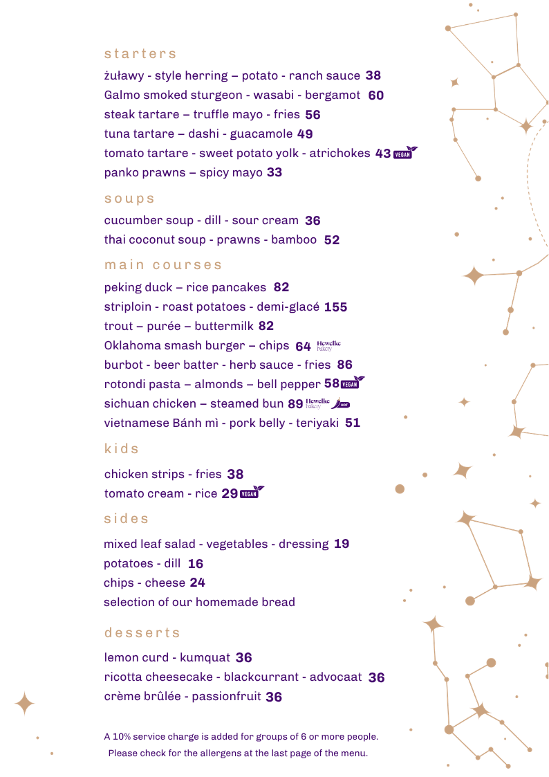 Hewelke - Menu Jesień 2026 EN
